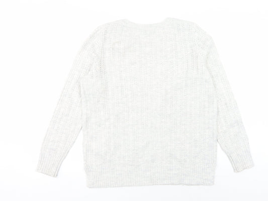 Womens UK Size 14 Maine White Pullover Jumper