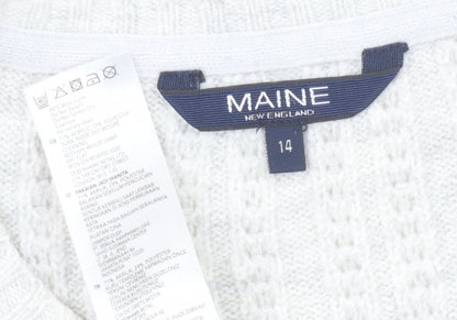 Womens UK Size 14 Maine White Pullover Jumper