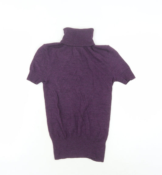 Gap Women's Purple Roll Neck Knit Jumper, Size 2XS