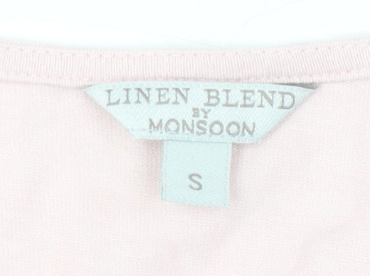 Womens UK Size S Monsoon Pink Cropped Blouse