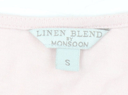 Womens UK Size S Monsoon Pink Cropped Blouse
