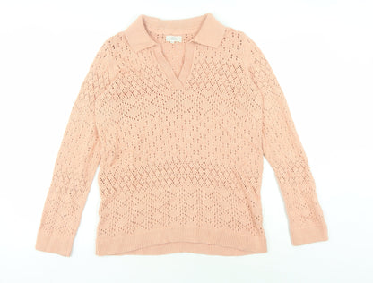 Womens UK Size 10 Fat Face Pink Pullover Jumper