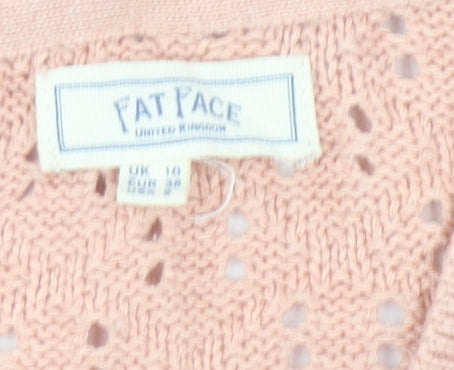 Womens UK Size 10 Fat Face Pink Pullover Jumper