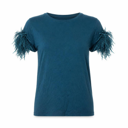 Womens UK Size 8 Oliver Bonas Blue Basic T-Shirt