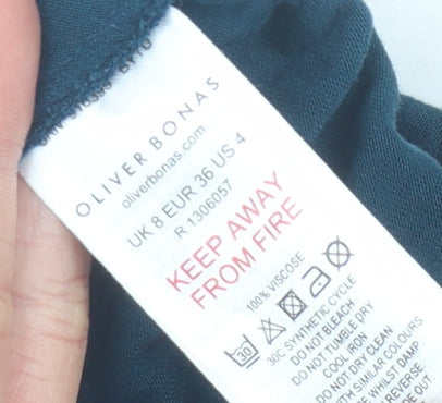 Womens UK Size 8 Oliver Bonas Blue Basic T-Shirt