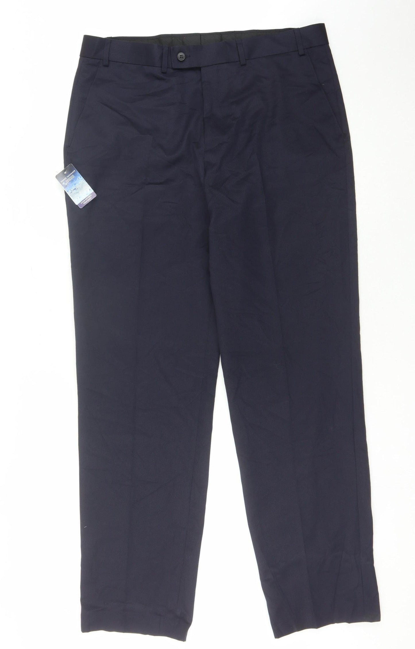 Brook Taverner Men's Blue Trousers, Size 38 W, Business Casual