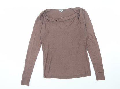 Jigsaw Women’s Brown Cowl Neck Knit Jumper - Size S