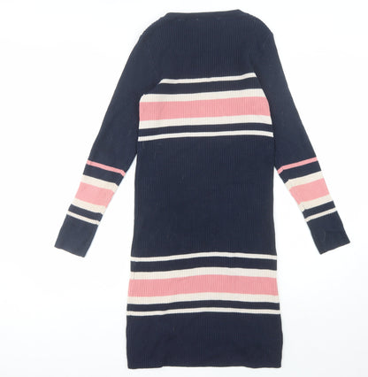 Vila Women's Multicoloured Striped Jumper Dress, M