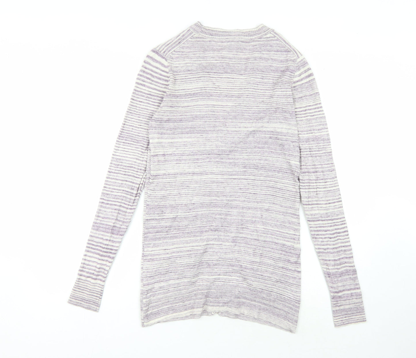 Gap Women's Purple Striped Cardigan Medium