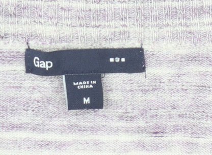 Gap Women's Purple Striped Cardigan Medium