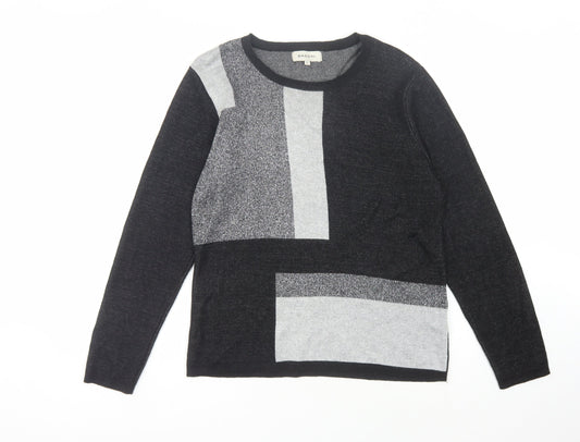 Bassini Women's Black Geometric Knit Jumper L