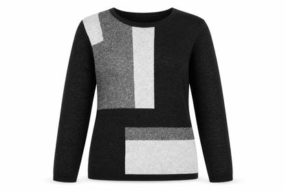 Womens UK Size L BASSINI Black Pullover Jumper