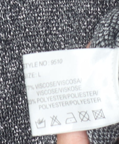 Bassini Women's Black Geometric Knit Jumper L