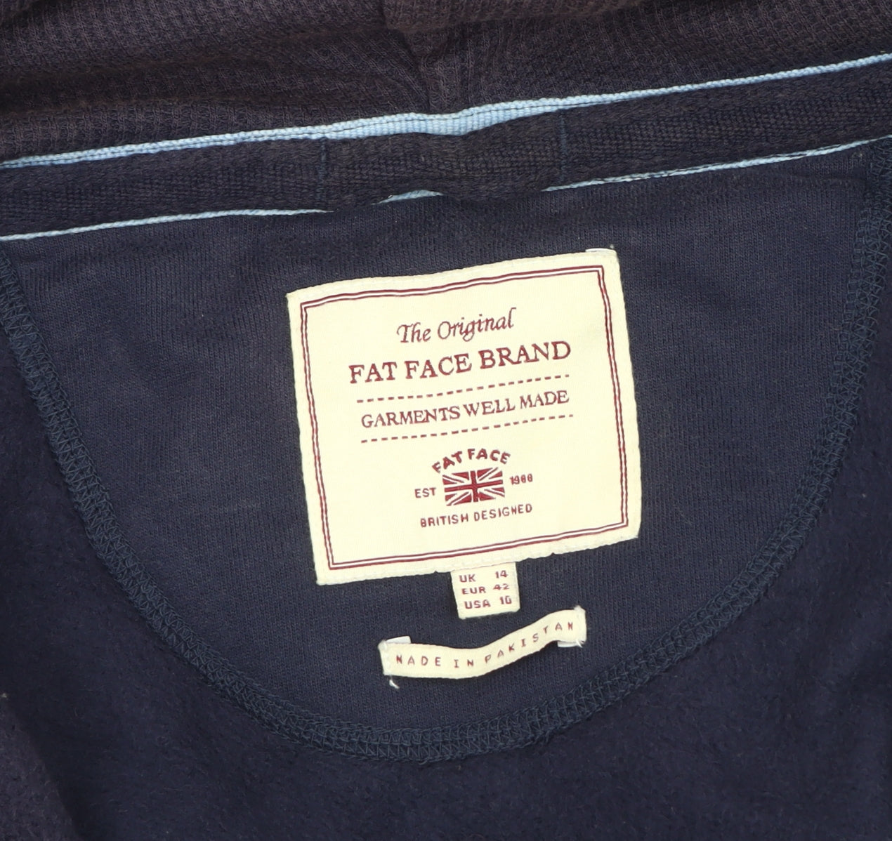 Fat Face Women's Blue Hooded Jacket Size 14