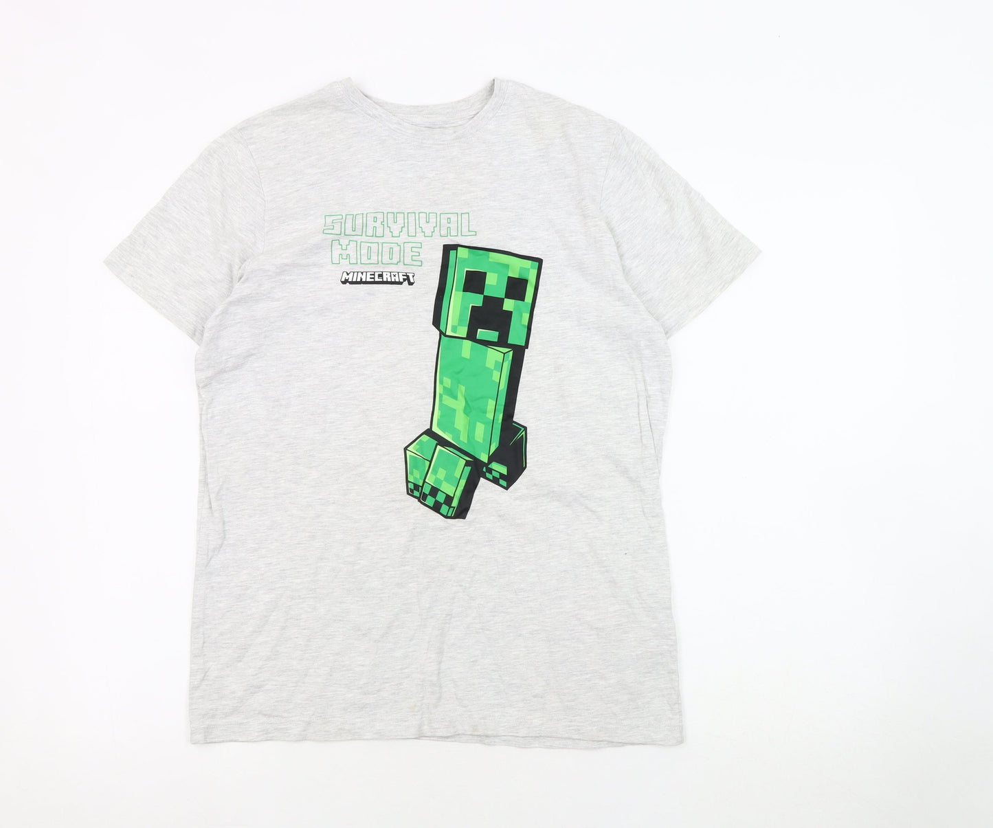 Minecraft Boys Grey T-Shirt 13-14 Years Graphic Print
