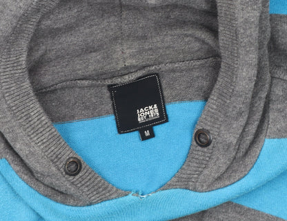Mens UK Size M JACK & JONES Blue Pullover Hoodie