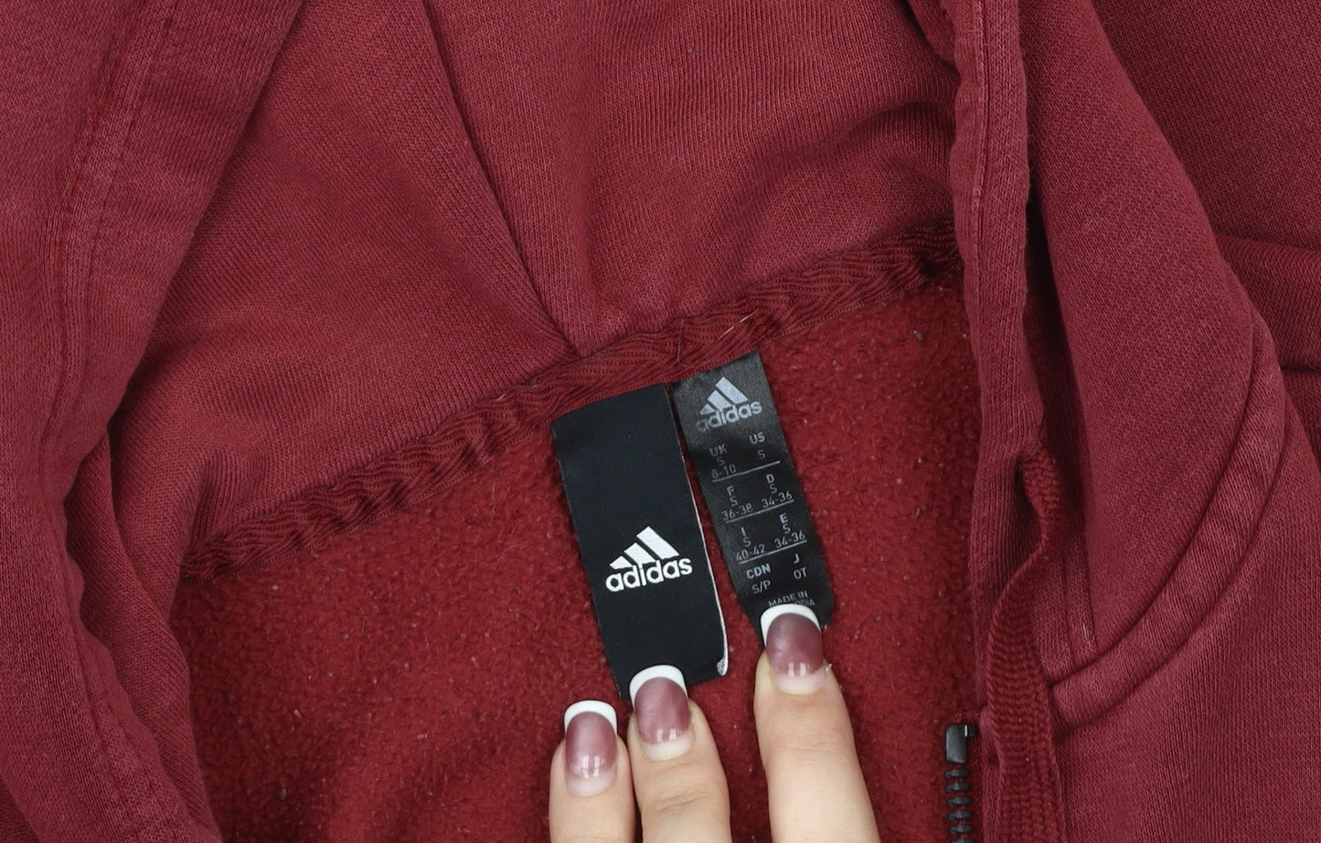 Womens UK Size S adidas Red Basic Jacket