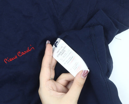 Pierre Cardin Men's V-Neck T-Shirt 2XL Blue Logo