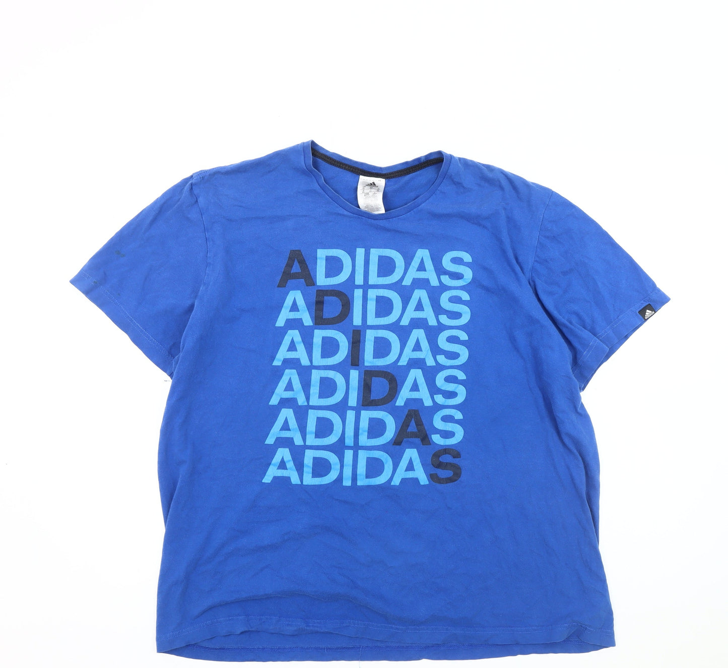 Adidas Men's Blue Graphic Print T-Shirt Size XL