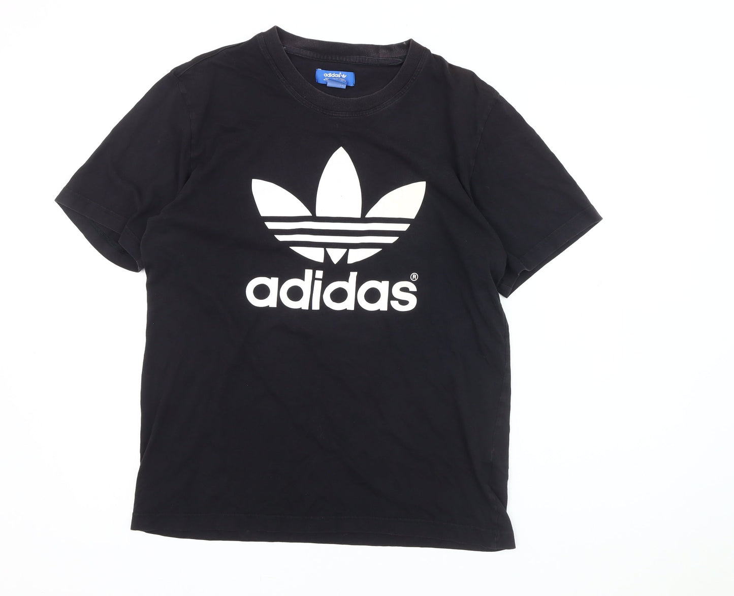 Adidas Men's Black Graphic Print T-Shirt - Medium