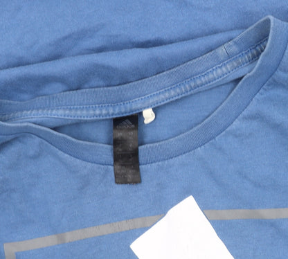 Adidas Men's Blue Graphic Logo T-Shirt Medium