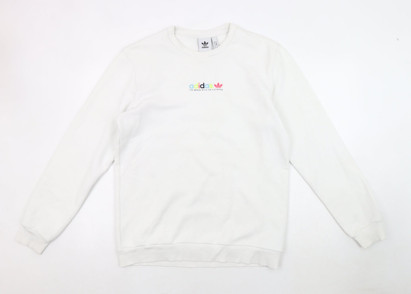 Mens UK Size M adidas White Pullover Sweatshirt