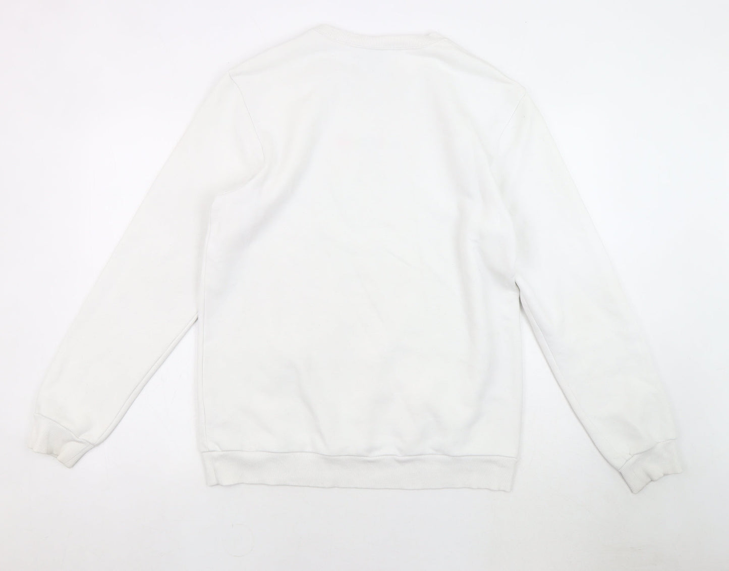 Mens UK Size M adidas White Pullover Sweatshirt