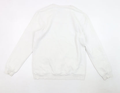 Mens UK Size M adidas White Pullover Sweatshirt