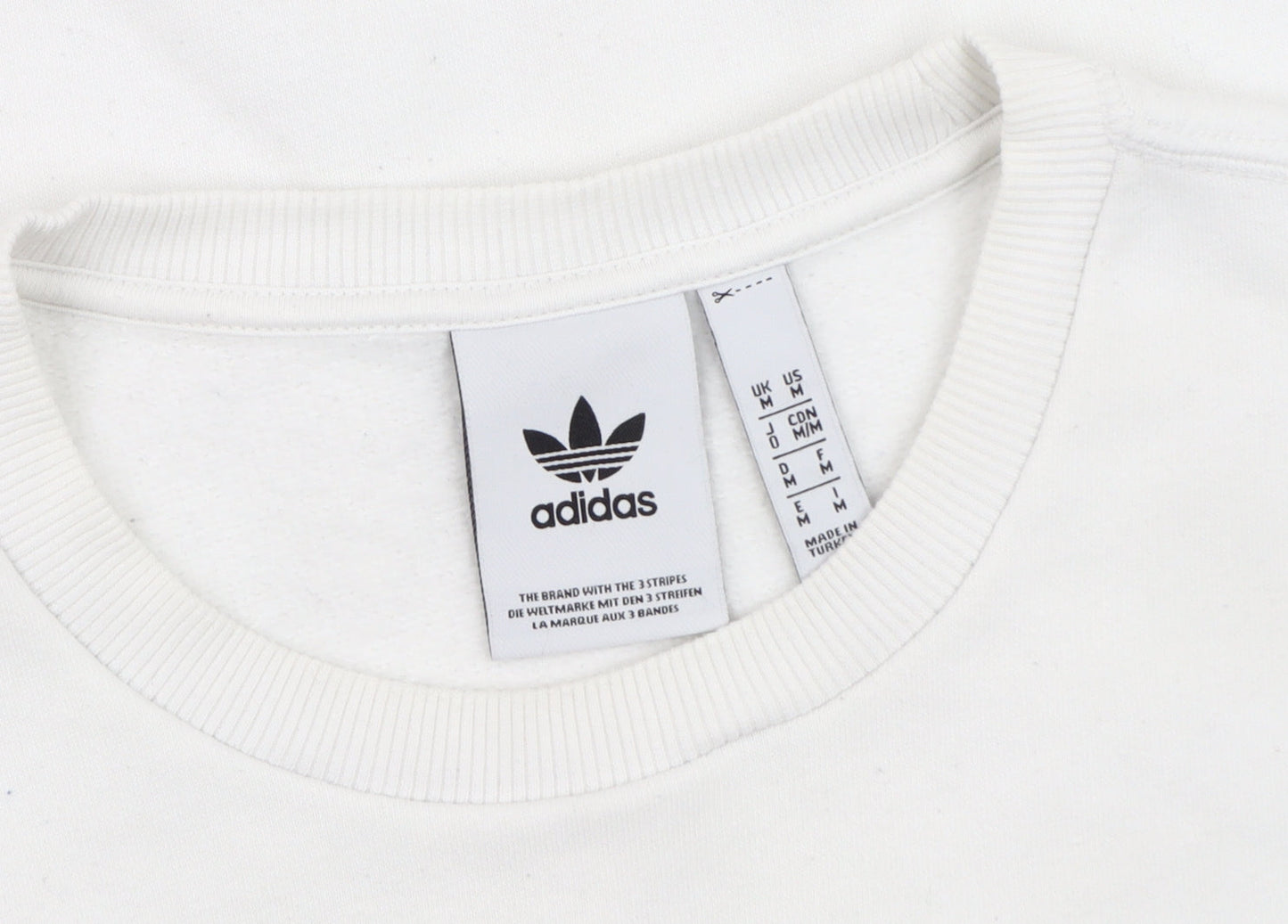 Mens UK Size M adidas White Pullover Sweatshirt