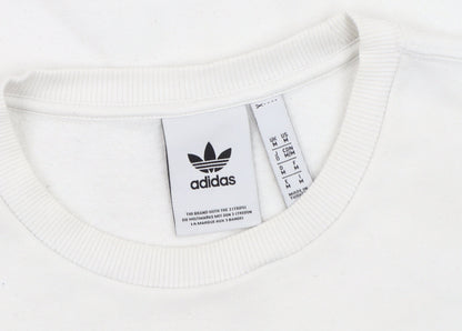 Mens UK Size M adidas White Pullover Sweatshirt