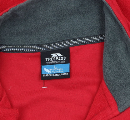 Trespass Mens Red Fleece Pullover Sweatshirt L