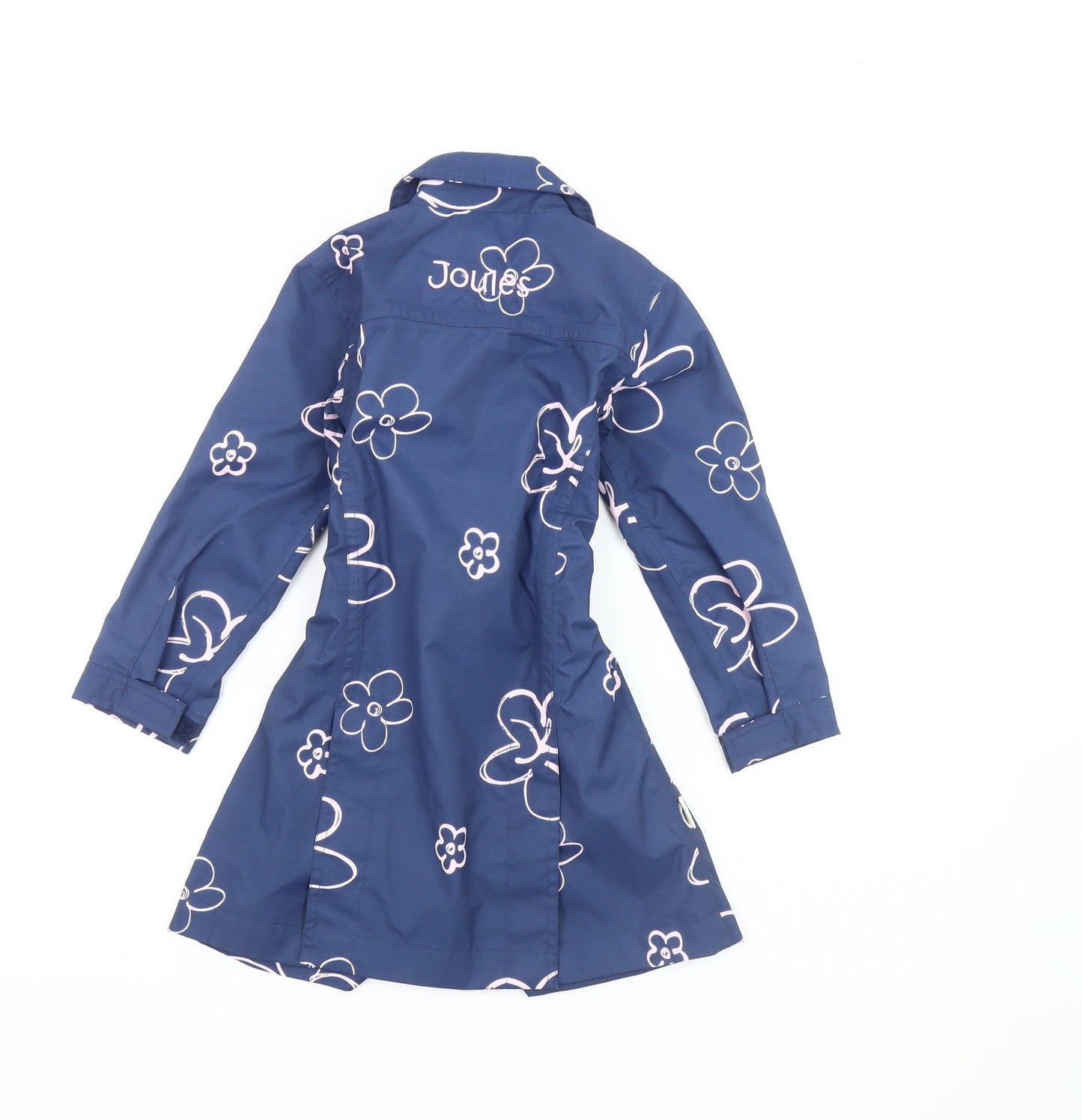 Joules Girls Blue Floral Trench Coat XS - Casual Spring Wear