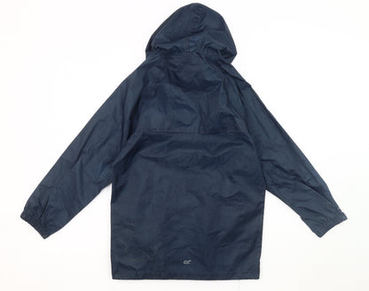 Regatta Boys Blue Windbreaker Jacket, Hooded, Size 9-10