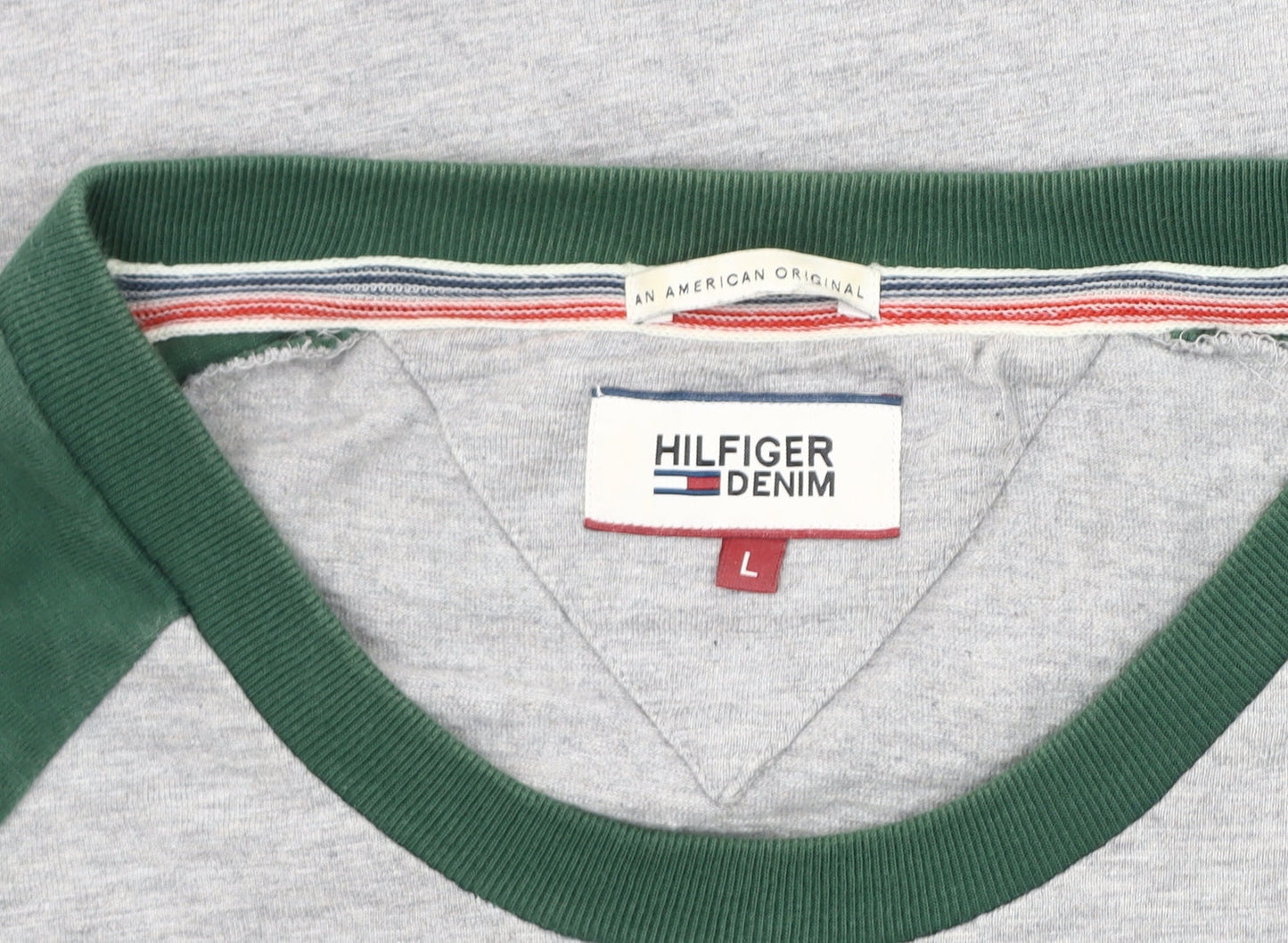 Mens UK Size L Hilfiger Denim Grey Pullover Sweatshirt