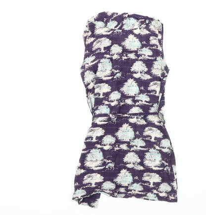 White Stuff Women's Purple Floral Blouse Size 10