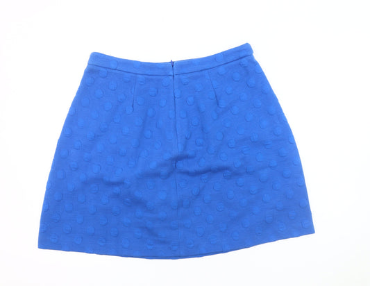 Boden Women's Blue Pleated Polka Dot Skirt Size S