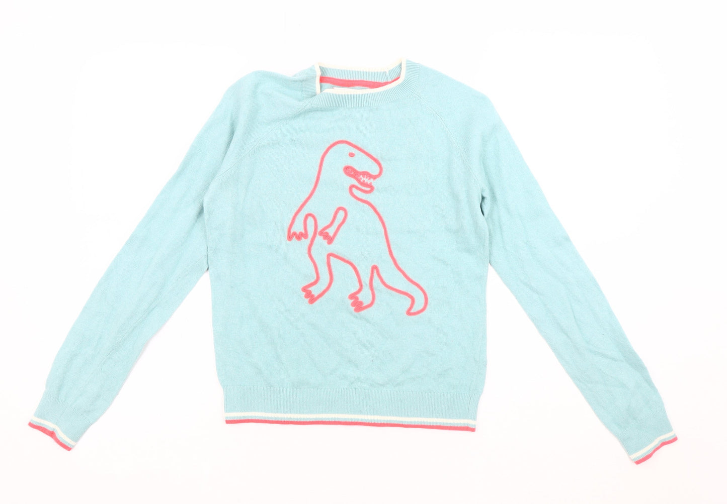 Boden Blue Dinosaur Pullover Jumper for Girls 11-12 Years
