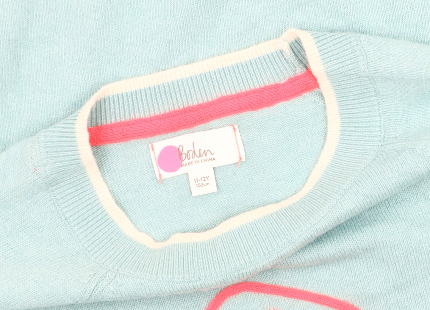 Boden Blue Dinosaur Pullover Jumper for Girls 11-12 Years