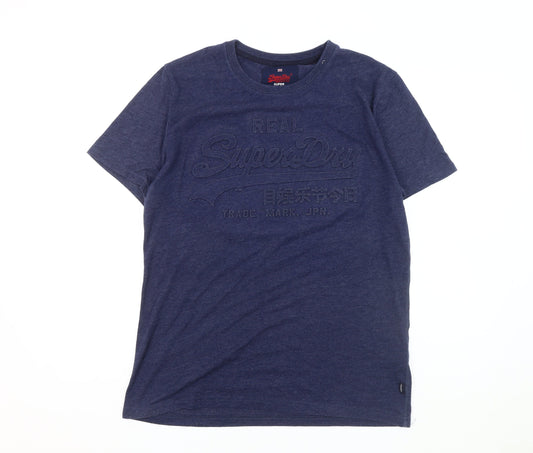 Superdry Men's Blue T-Shirt - Large Regular Fit