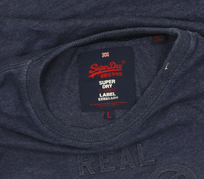 Superdry Men's Blue T-Shirt - Large Regular Fit