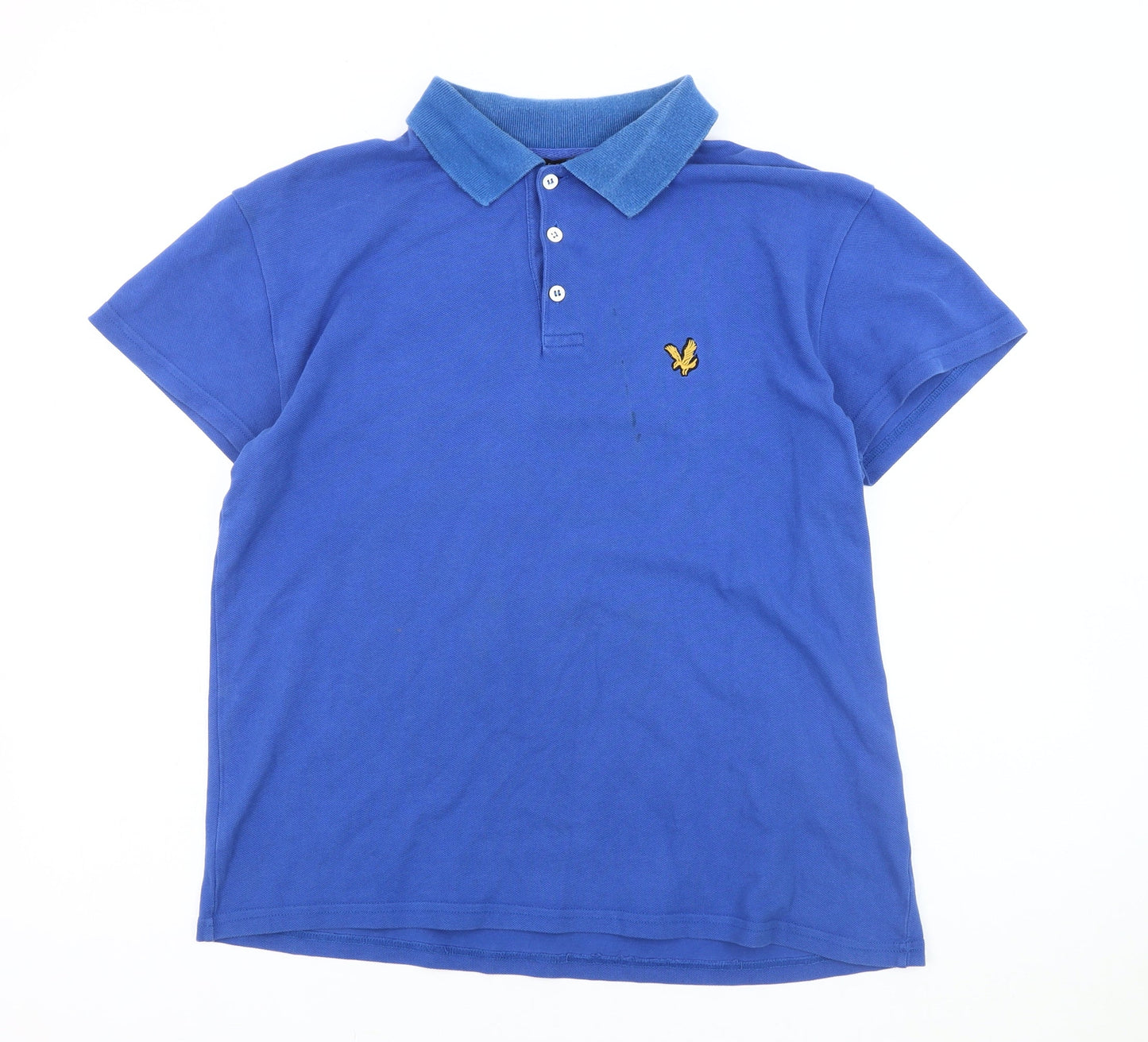 Lyle & Scott Men's Blue Polo Shirt - Size L