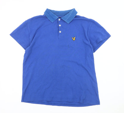 Lyle & Scott Men's Blue Polo Shirt - Size L