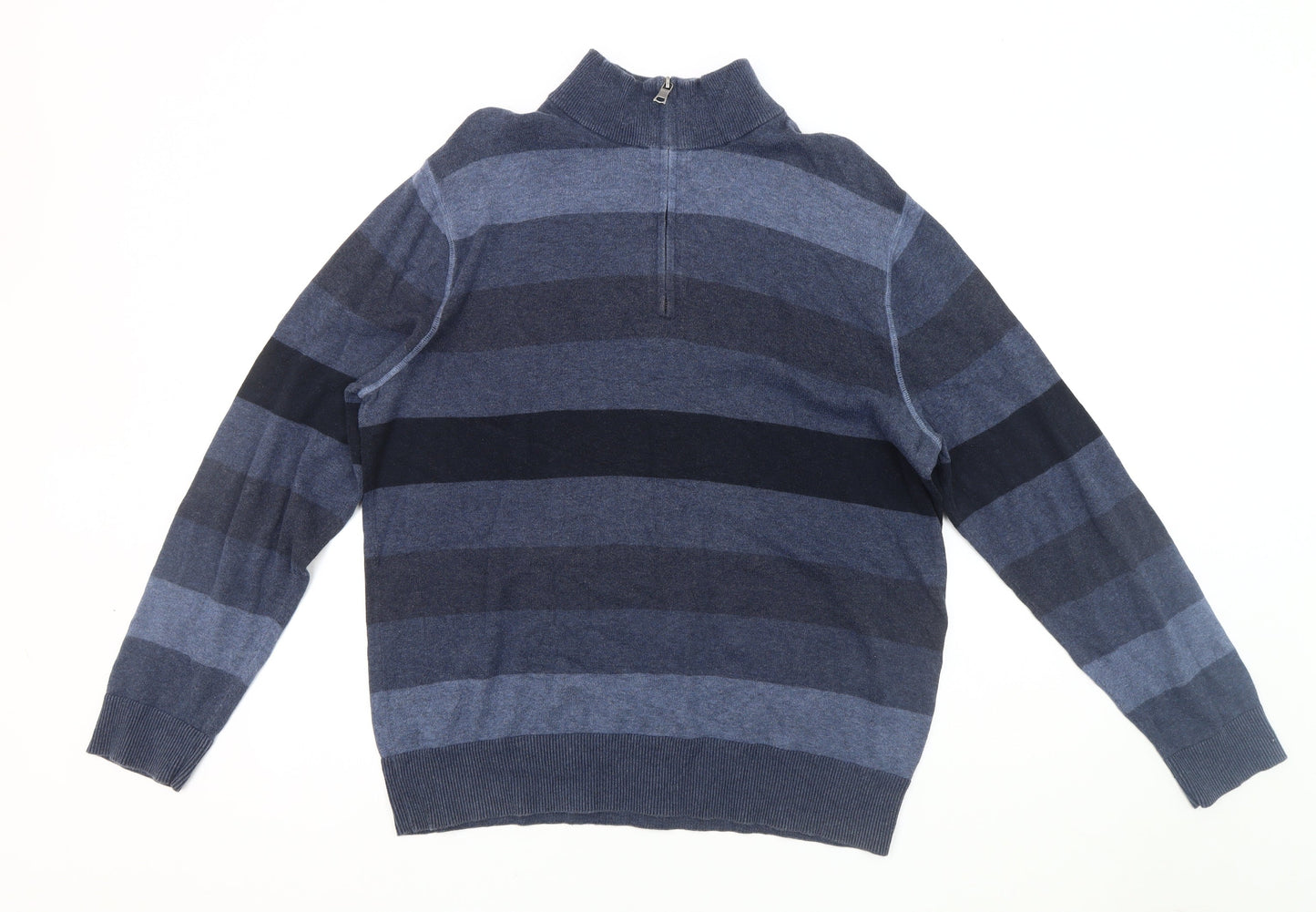 Mens UK Size L Banana Republic Blue 1/2 Zip Sweatshirt