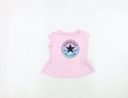 Converse Girls Pink Graphic T-Shirt, 24 Months