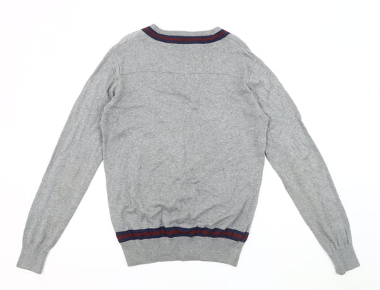 Fat Face Men's Grey Pullover Jumper, Medium Size