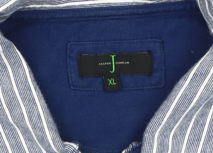 Jasper Conran Men's Blue Striped Polo XL