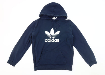 Adidas Blue Pullover Hoodie Men’s M Logo Fleece
