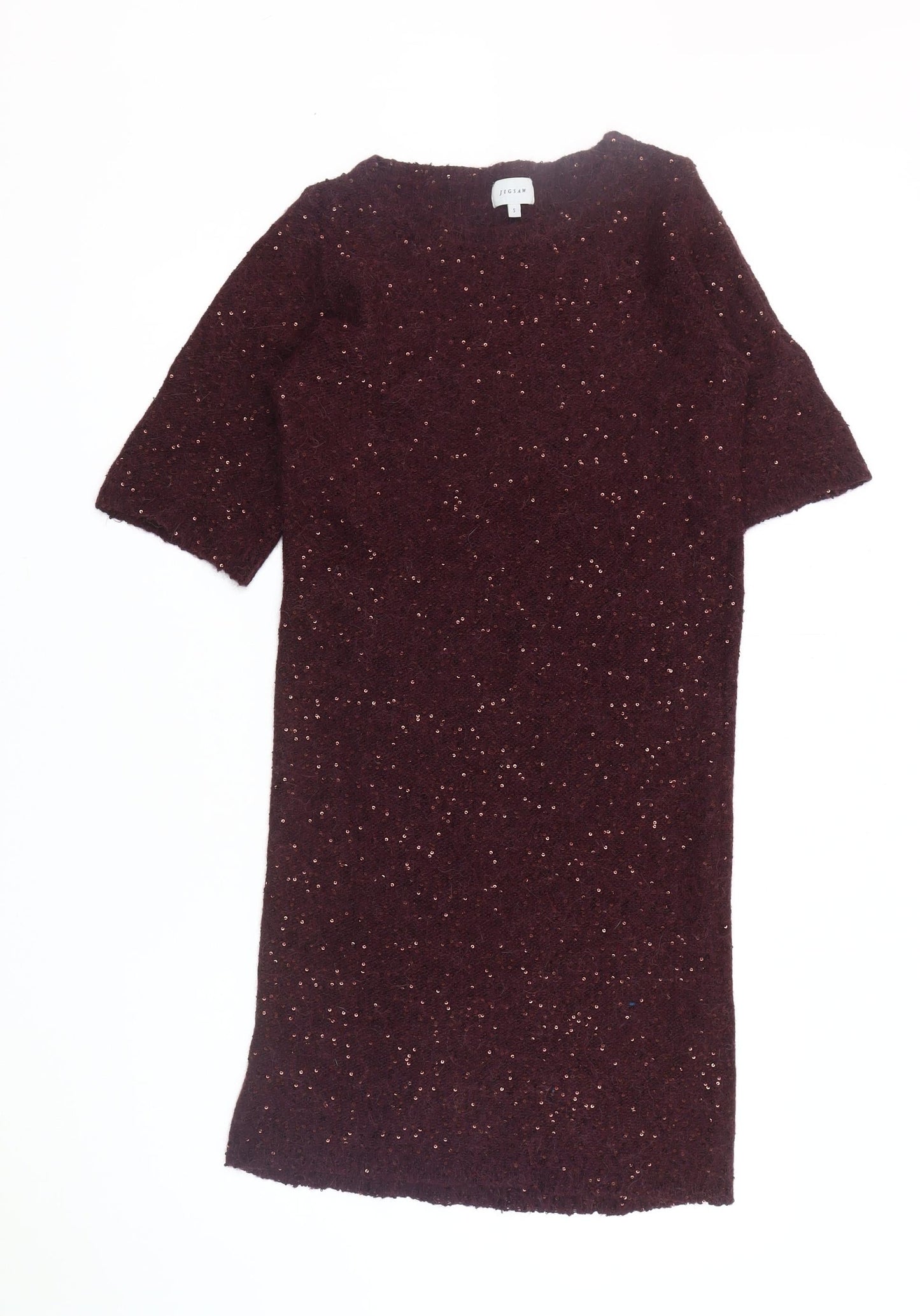 Jigsaw Women's Red Knit Dress with Sequins, Size S