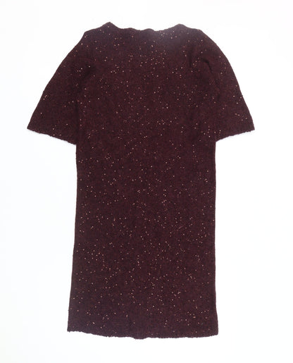 Jigsaw Women's Red Knit Dress with Sequins, Size S
