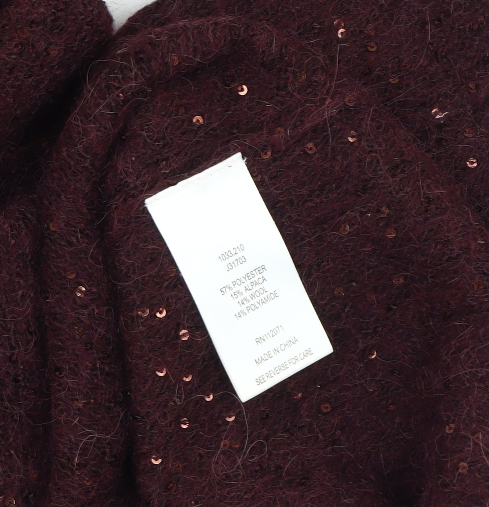 Jigsaw Women's Red Knit Dress with Sequins, Size S